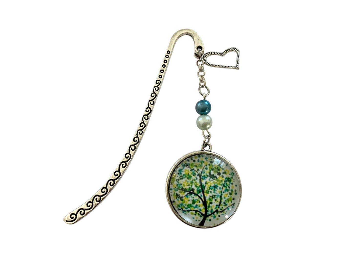 Marque page cabochon en verre, arbre de vie