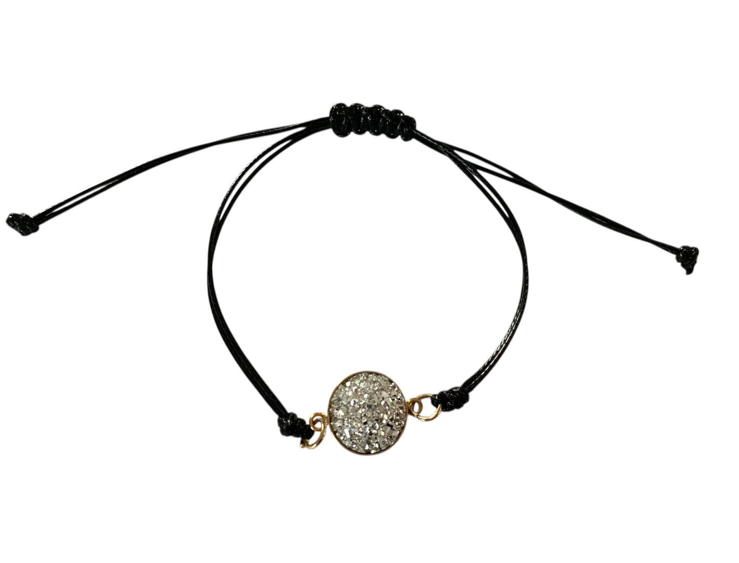 Bracelet cordon, paillettes, en acier inoxydable