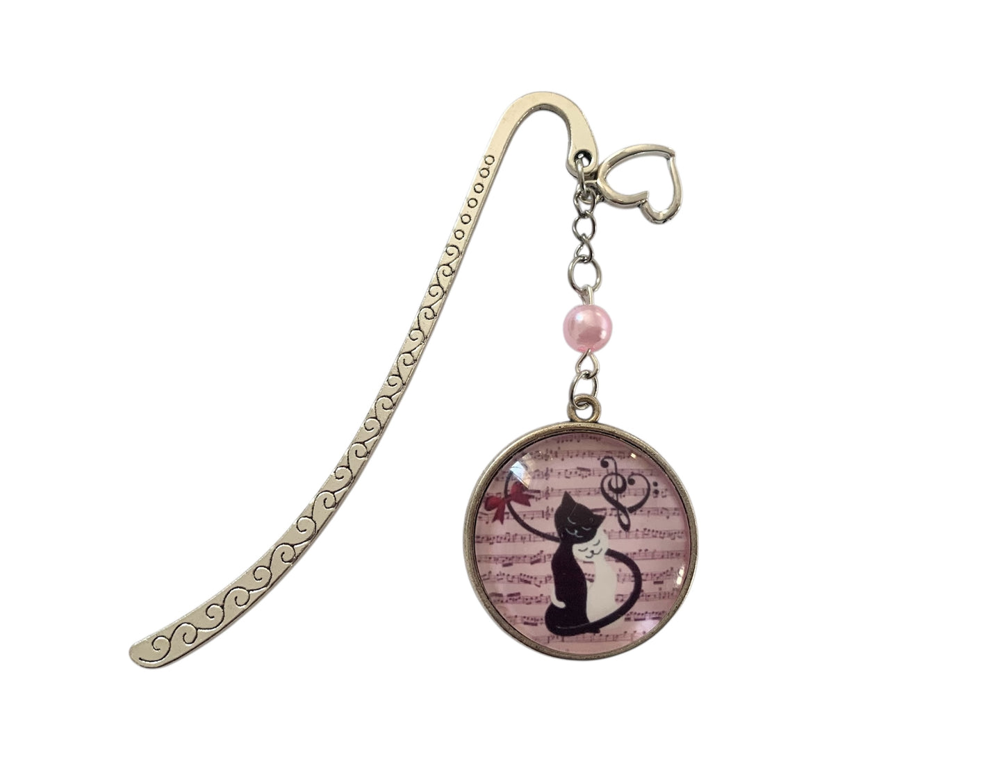 Marque page cabochon verre chats