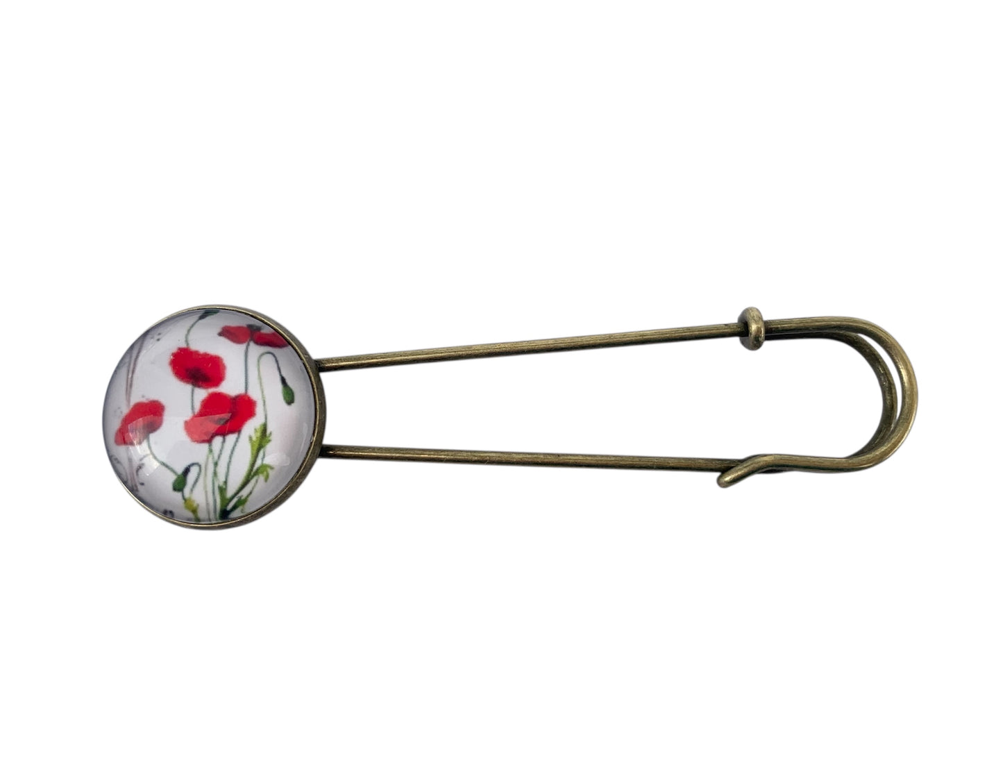 Broche cabochon pour gilet, cardigan, foulard, jolis coquelicots