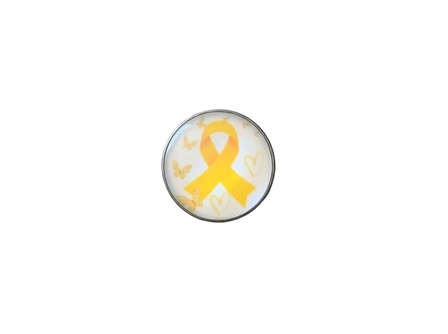 Broche Ruban jaune, sensibilisation au cancer pédiatrique, au suicide, endométriose