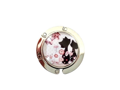 Accroche sac, décoré avec cabochon en verre, chats