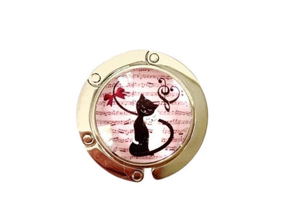 Accroche sac, décoré avec cabochon en verre, chats
