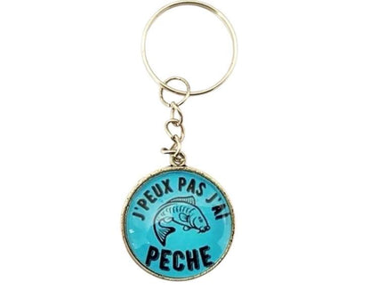 Porte clé cabochon je peux pas j'ai pêche