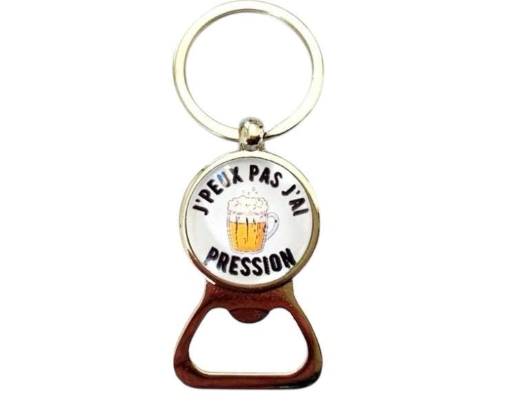 Porte clé décapsuleur j'peux pas j'ai pression, bière