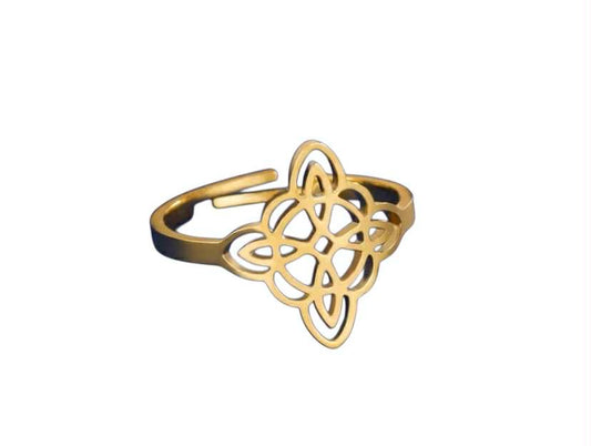 Bague élégante Lumière pure - ajustable en acier inoxydable
