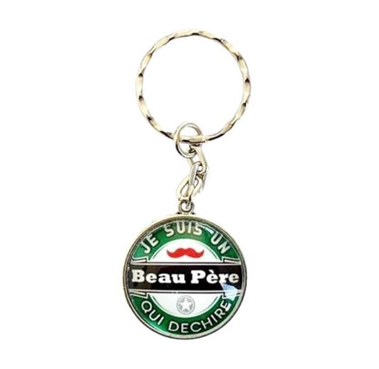 Porte clé cabochon "beau père qui déchire"