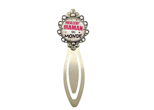 Marque page cabochon en verre,  meilleure maman du monde