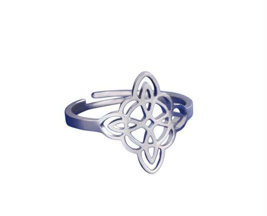 Bague élégante Lumière pure - ajustable en acier inoxydable