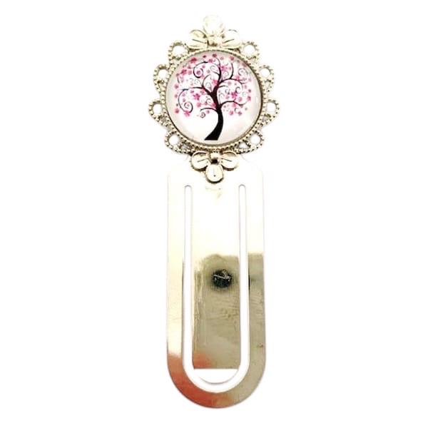 Marque page cabochon en verre,  arbre de vie