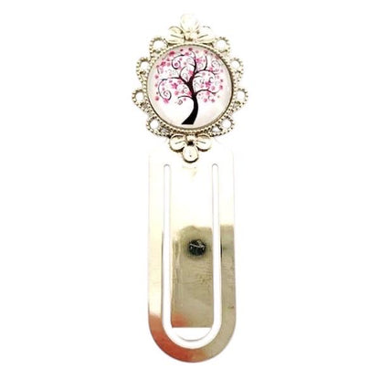 Marque page cabochon en verre,  arbre de vie