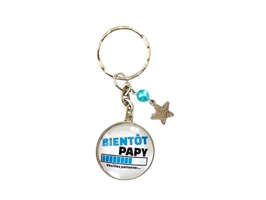 porte clé  bientôt papy ; annonce naissance