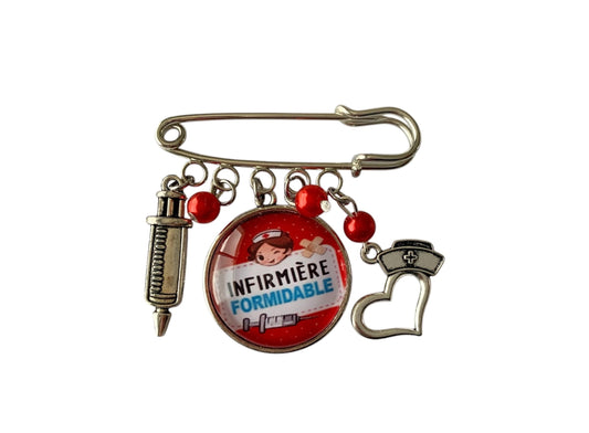Broche cabochon pour infirmière formidable
