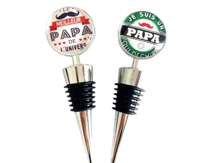 Bouchon de bouteille, je suis un papa qui déchire, et meilleur papa de l'univers, cabochon en verre