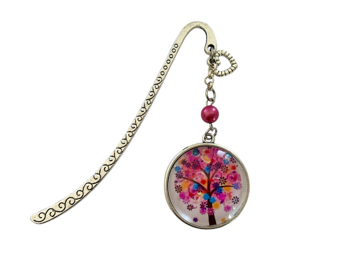 Marque page cabochon en verre,  arbre de vie