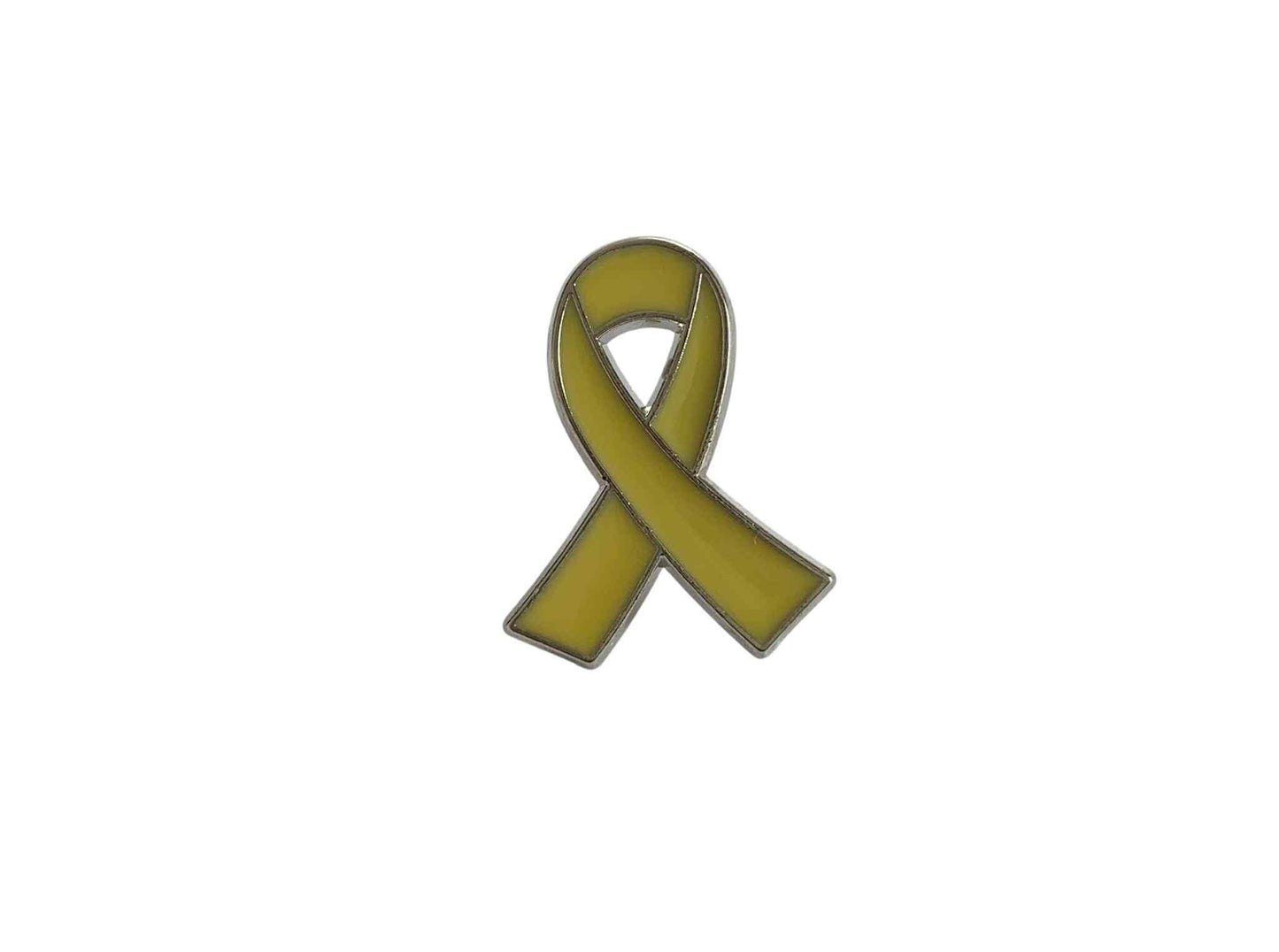 Pin's Ruban jaune, sensibilisation au cancer pédiatrique, au suicide, endométriose