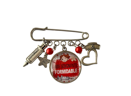 Broche cabochon pour aide soignante formidable