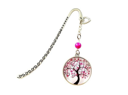 Marque page cabochon en verre,  arbre de vie