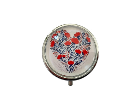 Pilulier de poche, voyage, pour sac à main, fleurs, boîte à pilules, médicaments, cabochon en verre