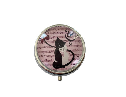 Pilulier de poche, voyage, pour sac à main, chats, boîte à pilules, médicaments, cabochon en verre