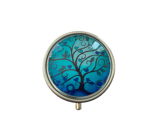 Cendrier de poche, arbre de vie et petits oiseaux