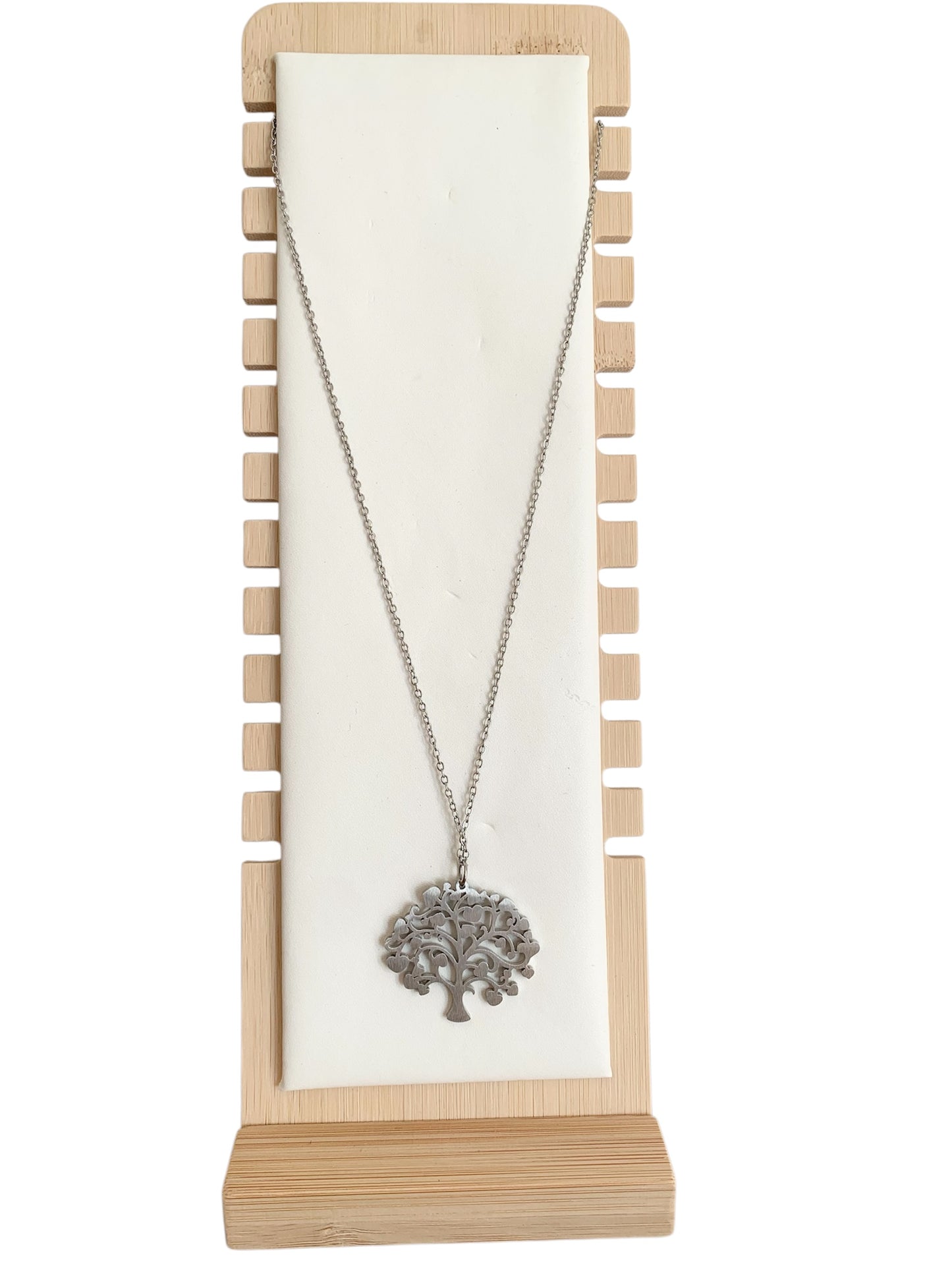 Collier arbre de vie, argenté, acier inoxydable