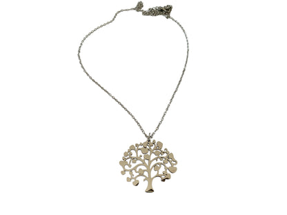 Collier arbre de vie, argenté, acier inoxydable