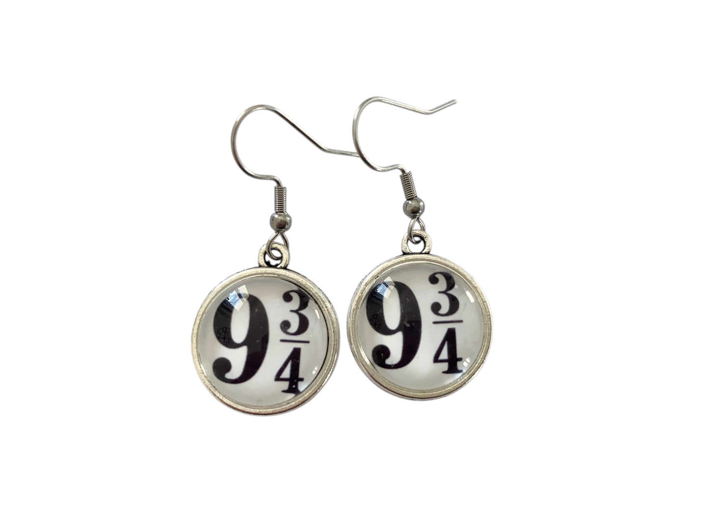 Boucles d’oreilles cabochons pendantes, argentées, harry