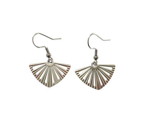 Boucles éventail, acier inoxydable, argentées