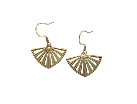 Boucles éventail, acier inoxydable, dorées