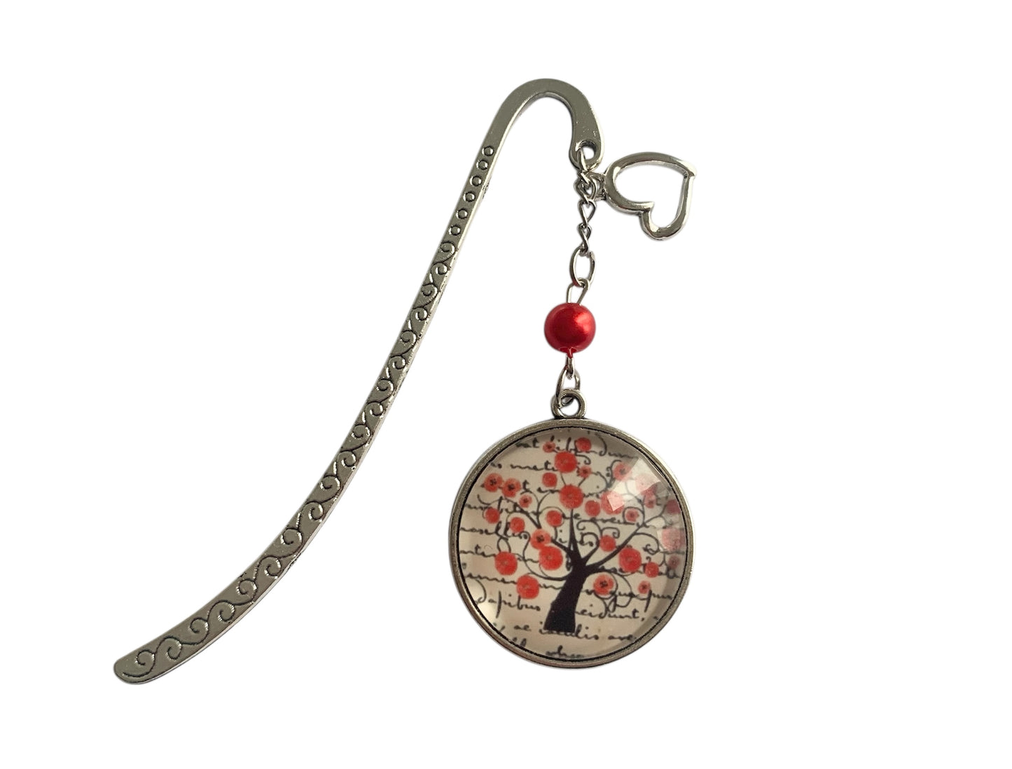 Marque page cabochon en verre,  arbre de vie