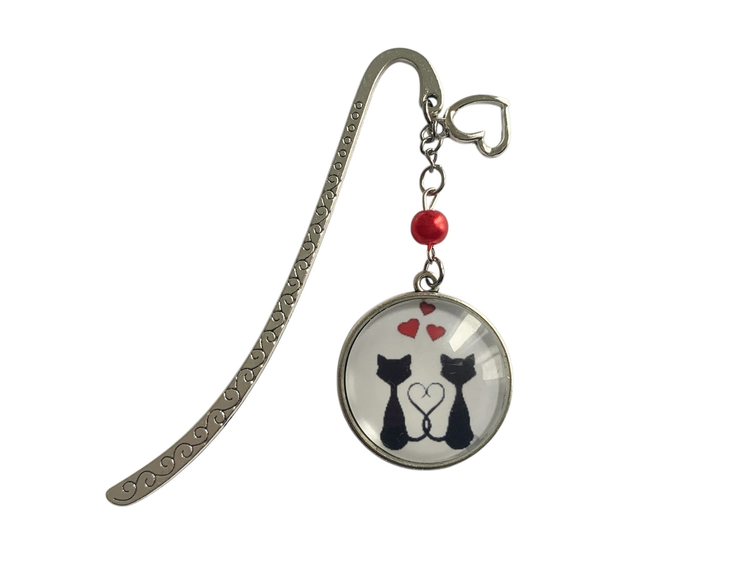 Marque page cabochon verre chats