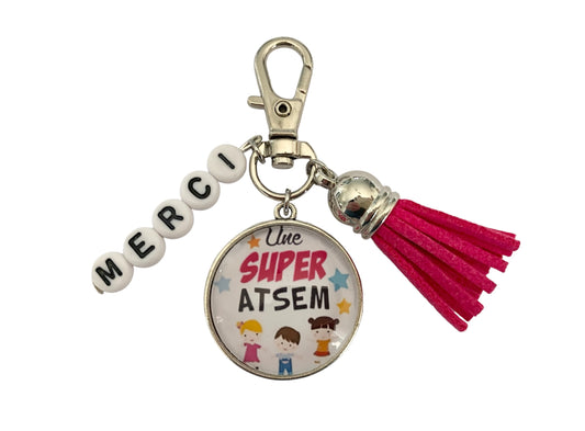 Cadeau atsem, porte clé super atsem