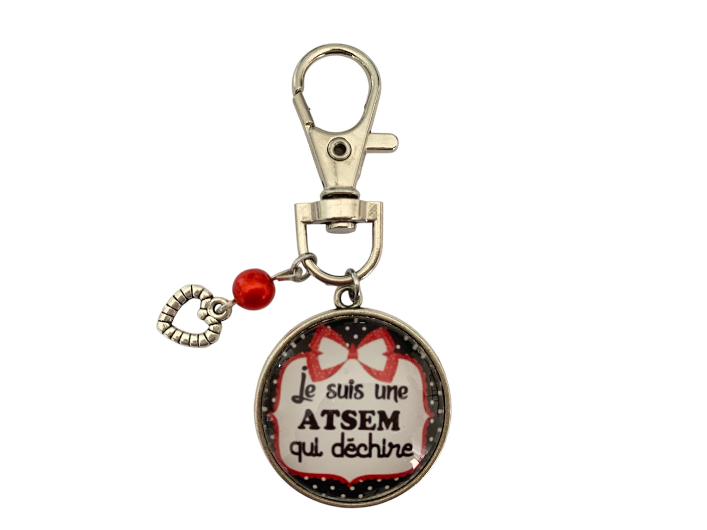 Cadeau atsem, porte clé je suis une atsem qui déchire