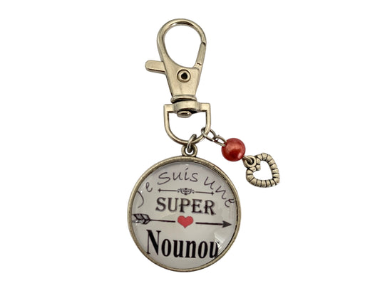 porte clé super nounou, cadeau fin d'année, je suis une super nounou