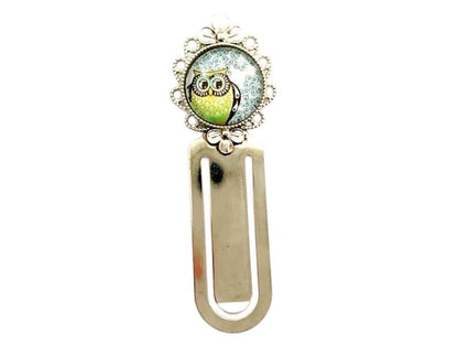 Marque page, cabochon en verre, hibou