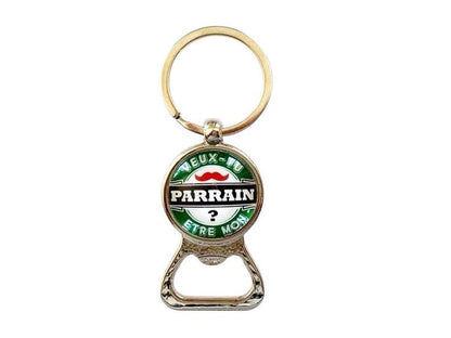 porte clé décapsuleur veux tu être mon parrain ? demande parrain, annonce naissance