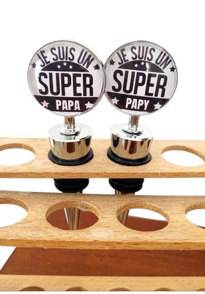 Bouchon de bouteille, Je suis un super papa/papy, cabochon en verre