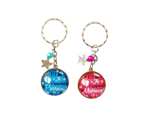 Demande parrain marraine, DUO de porte clés pour parrain et marraine, annonce naissance, et si je t'appelais...