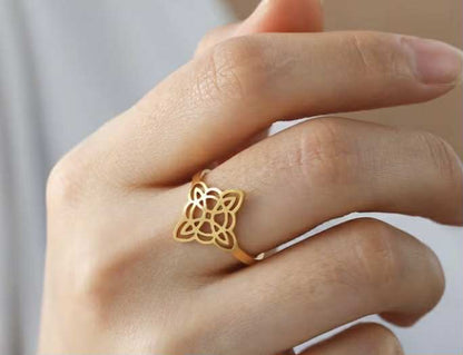 Bague élégante Lumière pure - ajustable en acier inoxydable