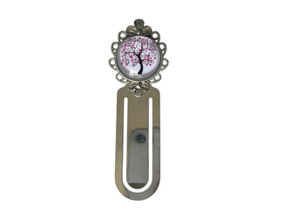 Marque page cabochon en verre,  arbre de vie