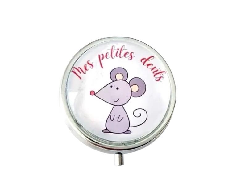Boîte à dents, petite souris, Mes petites dents,  cabochon en verre