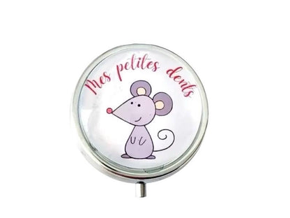 Boîte à dents, petite souris, Mes petites dents,  cabochon en verre