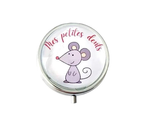 Boîte à dents, petite souris, Mes petites dents,  cabochon en verre
