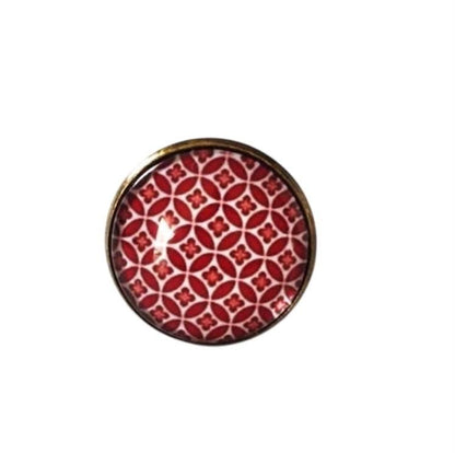 Bague cabochon fantaisie, bronze, vintage, rétro, cabochon verre